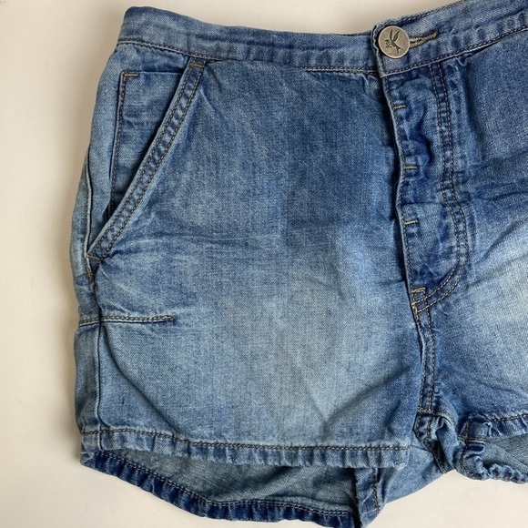 One Teaspoon Denim Chambray Pull-on Shorts Elastic Waist XS Vacation Beach Baggy - Picture 7 of 16